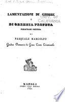 Lamentazioni di Giobbe e di Geremia, profeta