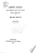 Lamenti storici dei secoli XIV, XV e XVI