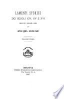Lamenti storici dei secoli XIV, XV e XVI