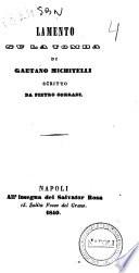 Lamento su la tomba di Gaetano Michitelli scritto da Pietro Corradi