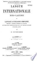 Langue internationale néo-latine, ou langage auxiliaire simplifié...
