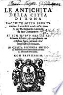 Le antichità della citta di Roma