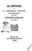 Le aringhe di C. Cornelio Tacito volgarizzamento del conte Spiridione Petrettini da Corfù