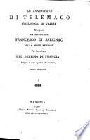 Le avventure di Telemaco figliuolo d'Ulisse composte da monsignor Francesco di Salignac della Mote Fenelon per istruzione del Delfino di Francia