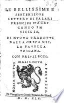 Le bellissime e sententiose lettere di Falari ... di nuovo tradotte dalla Greca nella favella Toscana