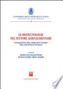 Le biotecnologie nel settore agroalimentare