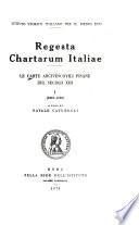 Le Carte arcivescovili pisane del secolo XIII