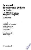 Le Cattedre di economia politica in Italia