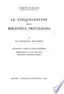Le Cinquencentine della Biblioteca Trivulziana