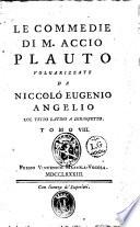 Le commedie di M. Accio Plauto volgarizzate da Niccolò Eugenio Angelio col testo latino a dirimpetto. Tomo 1. [-10.!