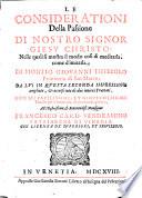Le considerationi della passione di nostro signor Giesu Christo