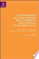 Le determinanti del buon governo nelle esperienze delle agenzie di sviluppo locale