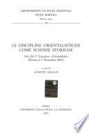 Le discipline orientalistiche come scienze storiche