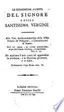 Le domeniche, e feste del Signore e della Santissima Vergine