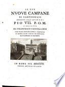 Le due nuove campane di Campidoglio benedette dalla santita di N. S. Pio VII. (etc.)