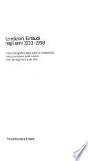 Le edizioni Einaudi negli anni 1933-1998