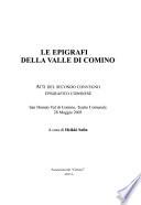 Le epigrafi della Valle di Comino