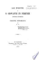 Le feste di S. Giovanni in Firenze antiche e moderne