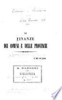 Le finanze dei comuni e delle provincie