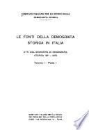 Le fonti della demografia storica in Italia