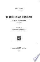 Le fonti della ricchezza