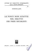 Le fonti non scritte nel diritto dei paesi socialisti