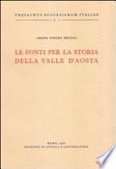 Le fonti per la storia della Valle d'Aosta