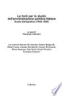 Le fonti per lo studio dell'amministrazione pubblica italiana