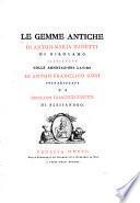 Le gemme antiche di Anton Maria Zanetti illustrate colle annotazioni latine di Anton Francesco Gori