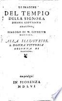 Le Imagini del tempio della Signora Donna Giouanna Aragona, dialogo. Few ms. notes