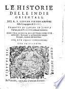 Le Istorie delle Indie Orientali, tradotte di Latino in Lingua Toscana, da F. Serdonati; con una scelta di lettere scritte dell'Indie, etc