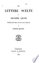 Le lettere scelte di Giuseppe Giusti
