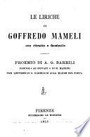Le liriche di Goffredo Mameli con ritratte e facsimile