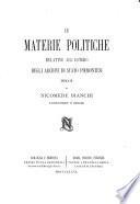Le materie politiche relative all'estero degli archivi di stato Piemontesi