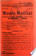 Le monde médical rivista internazionale di medicina e terapia