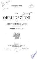 Le obbligazioni nel diritto milanese antico
