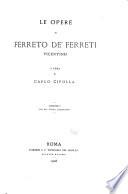 Le opere di Ferreto de' Ferreti Vicentino