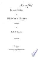 Le opere italiane di Giordano Bruno
