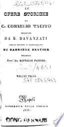 Le opere storiche di C. Cornelio Tacito tradotte da B. Davanzati