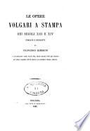 Le opere volgari a stampa dei secoli 13. e 14