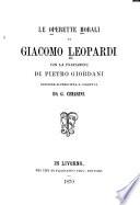 Le operette morali di Giacomo Leopardi