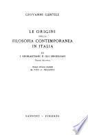 Le origini della filosofia contemporanea in Italia