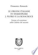 Le origini italiane di Shakespeare, J. Florio e la rosacroce