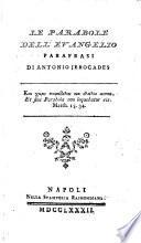 Le Parabole Dell'Evangelio ; Parafrasi