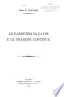 Le parentesi di Gauss e le frazioni continue