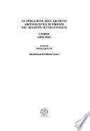 Le pergamene dell'Archivio arcivescovile di Firenze nel regesto settecentesco: 1059-1545