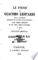 Le poesie di Giacomo Leopardi
