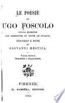 Le poesie di Ugo Foscolo: Tragedie e traduzioni