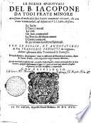 LE POESIE SPIRITVALI DEL B. IACOPONE DA TODI FRATE MINORE