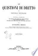 Le quistioni di diritto di Nicola Nicolini